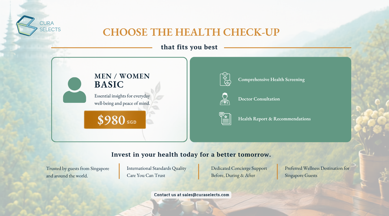 Cura Selects - Combined Health Screening and Wellness Retreat for Women - Basic Package