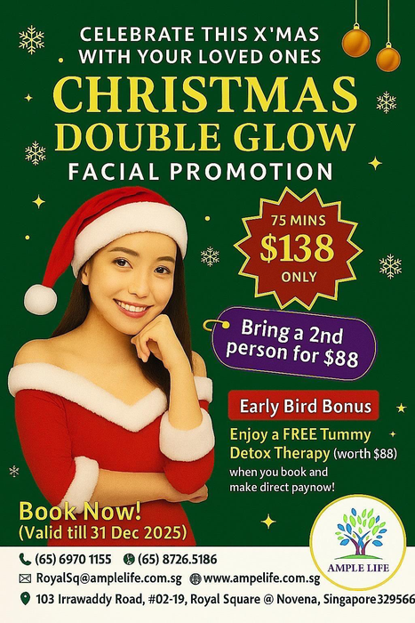 Ample Life - Christmas Special Double Glow Facial Promo! (75mins)