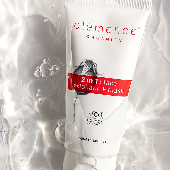 Clemence Organics 2 in 1 Face Exfoliant + Mask 50ml