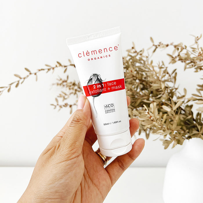 Clemence Organics 2 in 1 Face Exfoliant + Mask 50ml