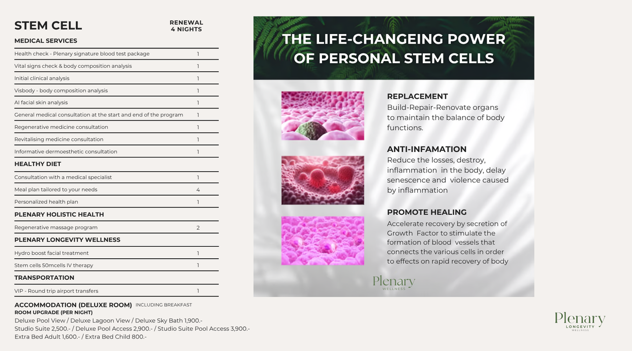 Plenary Longevity Wellness x Cura Selects - Stem Cell Retreat (5D 4N)