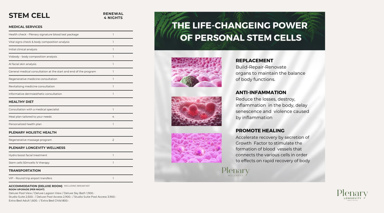 Plenary Longevity Wellness x Cura Selects - Stem Cell Retreat (5D 4N)