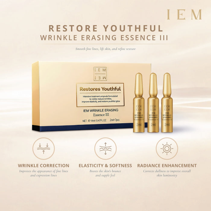 IEM Wrinkle Erasing Essence III | Peptide, Firming & Fine Line Care (Bundle pack of 3)